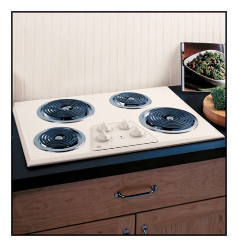 GE - 30" Built-in Electric Cooktop - Beige/Bisque-Front_Standard 