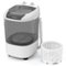 Costway - Portable Washing Machine 5.5 lbs Mini Top Load Washer with Removable Spin-Dry Tub - Gray-Front_Standard