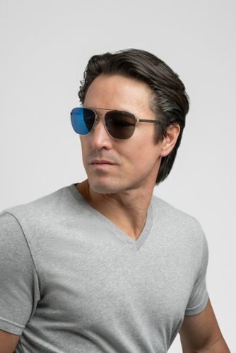 GUNNAR Mustang Computer Glasses with Blue Light Reduction, Sun Lenses - Chrome WORLDWIDE DELIVERY