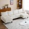 Winado - 111" Sectional Couches Corduroy Upholstery U-Shape 4 Seat Sofa Set with Double Chaises & Wood Grain Legs for Living Room - White-Front_Standard