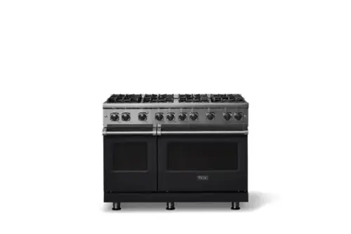 Front. Viking - 6.1 Cu. Ft. Professional 5 Series Freestanding Double Oven Gas Convection 8 Burner Range - Onyx.