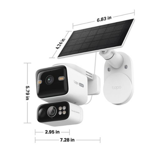TP-Link Tapo Wireless Dual-Lens, Pan-Tilt Security 2K QHD Camera, 360° Coverage, with Solar - No Monthly Fees - White WORLDWIDE DELIVERY