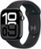 Apple Watch Series 10 (GPS) 46mm Aluminum Case with Black Sport Band - M/L - Jet Black - (2024)-Angle_Standard