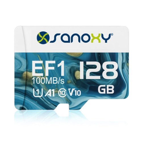 Sanoxy - 128GB Micro SD Memory Card – 100MB/s Speed, 4K Video Support, UHS-I Compatible-Front_Standard 