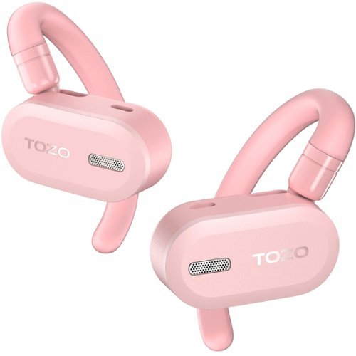 TOZO - O2 Open Ear Wireless Headphones, Lightweight, Bluetooth 5.3, Multi-Angle Adjustment, Dual-Axis, Clear Calls - Pink-Front_Standard 