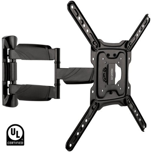 Mount-It! - UL-Certified Full Motion TV Wall Mount 32–55" (Up to 77 lb) – Tilt, Swivel, 20" Extension - Black-Front_Standard 