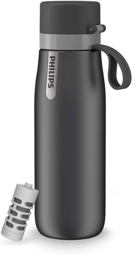 Philips - Water GoZero Everyday Insulated Stainless Steel Water Bottle with Filter, 18.6oz - Grey-Angle_Standard 