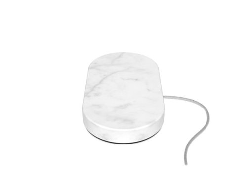 Einova - Stone 10W Dual Wireless Charging Pad for Qi-enabled Devices - White Marble-Front_Standard 