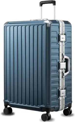 Front. LUGGEX - LUGGEX 28 Inch Aluminum Frame Zipperless Polycarbonate Spinner Hard Shell Suitcase - ZX-Core - Blue.
