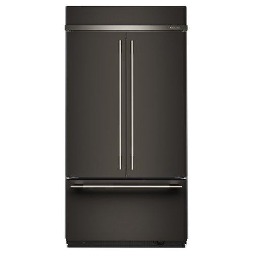 KitchenAid - 24.2 Cu. Ft. Built-In French Door Bottom Mount Refrigerator - Black Ore