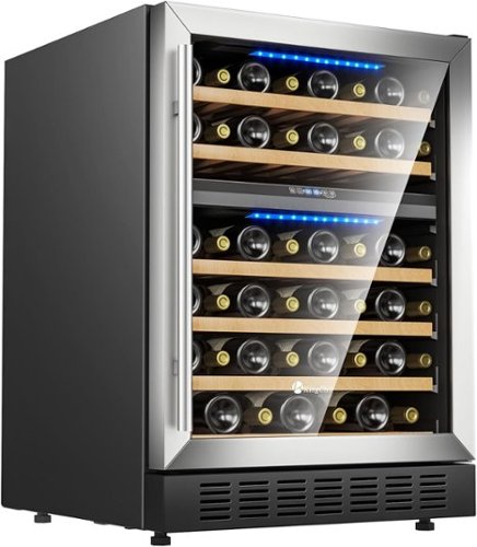KingChii 46 Bottle 24 in. Dual Zone Wine Cooler Refrigerator with