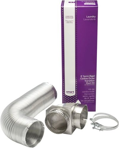 Smart Choice - 8' Semi-Rigid Clothes Dryer Transition Duct Kit - Silver
