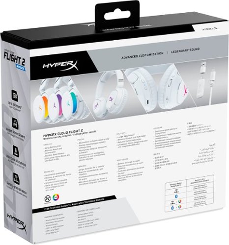 HyperX Cloud Flight 2 Wireless Gaming Headset for PC, PS5, PS4, Nintendo Switch, Mac, Mobile, and Bluetooth - White BUY IN UK