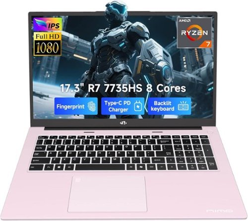NIMO - 17.3" IPS FHD Gaming-Laptop, AMD 8 Cores Ryzen 7 7735HS 16GB DDR5 RAM 1TB SSD 4.75GHz - Pink-Front_Standard 