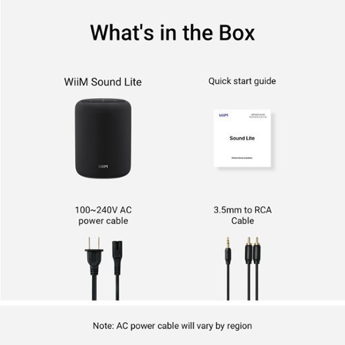WiiM Sound Lite Smart Speaker w/ Hi‑Res 24‑bit/192 kHz, AI RoomFit, 100W Peak, Wi‑Fi - Black BUY ONLINE