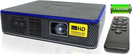 AAXA M7 1080p DLP Mini Projector, Direct Screen Mirroring, 1200 LED Lumens, Massive 3-hour battery, Dual Speakers - Gray/Black INTERNATIONAL SHIPPING