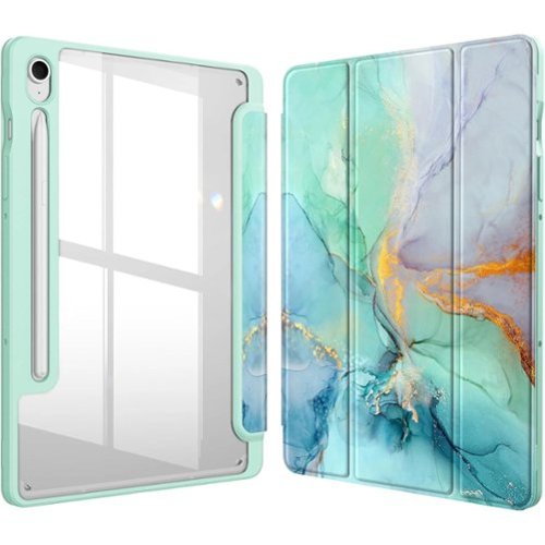 Kitcheniva - Slim Hybrid Protective Case For Samsung Galaxy Tab S10 FE/S9 FE/S9 10.9''–11'' Tablet - Emerald Marble-Front_Standard 