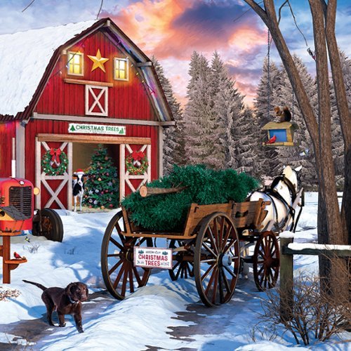 Eurographics : Puzzle Tin: Christmas Barn - 550 Piece Jigsaw WORLDWIDE DELIVERY