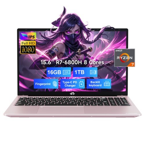 NIMO - 15.6" IPS FHD-Gaming-Laptop, 8 Cores AMD Ryzen 7 6800H 16GB DDR5 RAM 1TB SSD 4.7GHz Fingerprint 100W - Rose Gold-Front_Standard