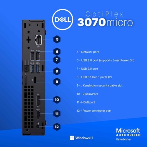 Dell Refurbished Excellent Optiplex 3070 Micro Deskto PC, Intel i5