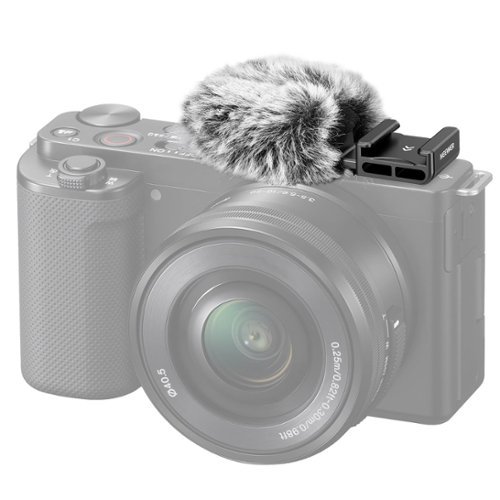 Neewer - Cold Shoe Wind Muff for Sony ZV Cameras - Microphone Windscreen for ZV-1F, ZV-E10, ZV-1 II - Black-Front_Standard 