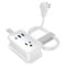 Uncaged Ergonomics - Portable Travel Power Strip, 3 Ac Outlets, 2 Usb-a Ports, And 1 Usb-c 20-watt Fast-charging Port - White-Front_Standard