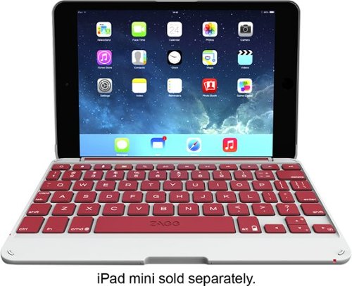  ZAGG - ZAGGfolio Keyboard Case for Apple® iPad® mini, iPad mini 2 and iPad mini 3 - Crimson