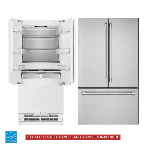 ENERGY STAR STAINLESS STEEL PANELS AND HANDLES INCLUDED.