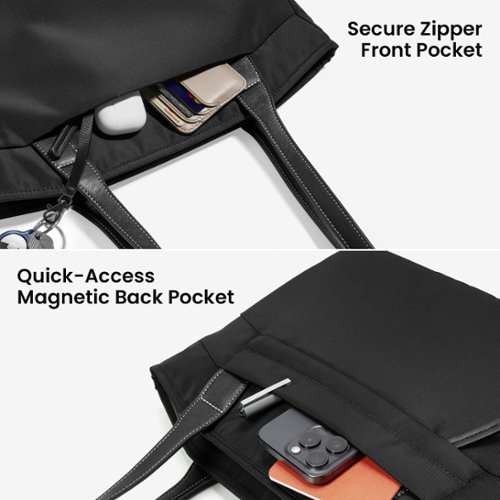 tomtoc Laptop Tote Bag for Women, Laptop Work Shoulder Bag with Device Compartment fits up to 14 inch MacBook Pro, 12.5L - Black WORLDWIDE DELIVERY