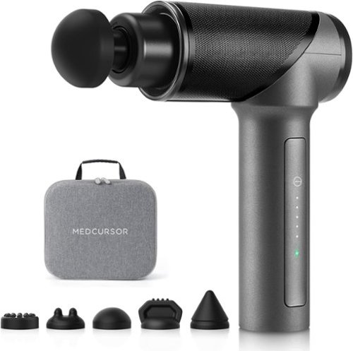 Medcursor - Handheld Percussion Massage Gun - Gray-Front_Standard 
