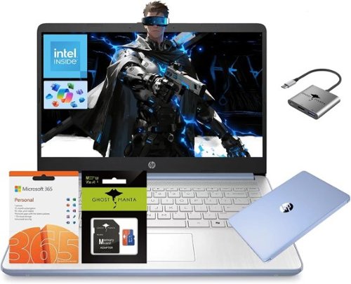 HP - 14" Laptop 1-Year Office 365 Quad-Core 8GB RAM 256GB Storage (128GB UFS+128GB SD Card) W/ 3-IN-1 Hub Wi-Fi 6 - Sky Blue-Front_Standard 