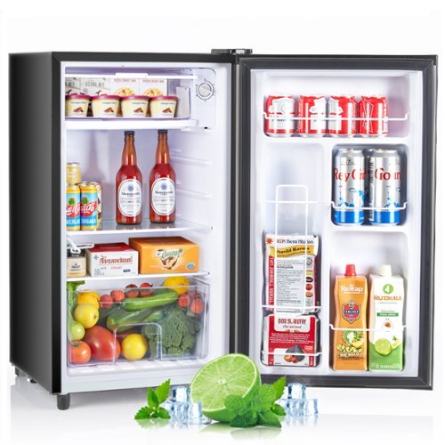 Sweet - Compact Mini Fridge with Freezer, 3.2 Cu.Ft Small Refrigerator - Black-Front_Standard 