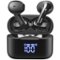 TOZO - NEW Noise Cancelling Earbuds-LED Power Display, 44H, Stereo Bass, DNS Calls, APP-32EQs, Waterproof, Wireless Charging - Black-Front_Standard