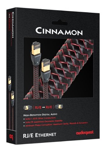 AudioQuest Cinnamon RJ/E 4.9' Digital  Ethernet Cable with RJ45 to RJ45 Connectors - Red on Black WORLDWIDE DELIVERY