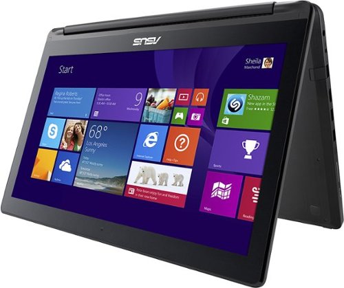  ASUS - Flip 2-in-1 15.6&quot; Touch-Screen Laptop - Intel Core i7 - 8GB Memory - 1TB Hard Drive - Black