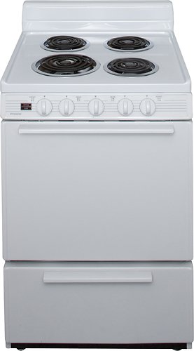 Premier - 24" Freestanding Electric Range - White-on-White-Front_Standard 