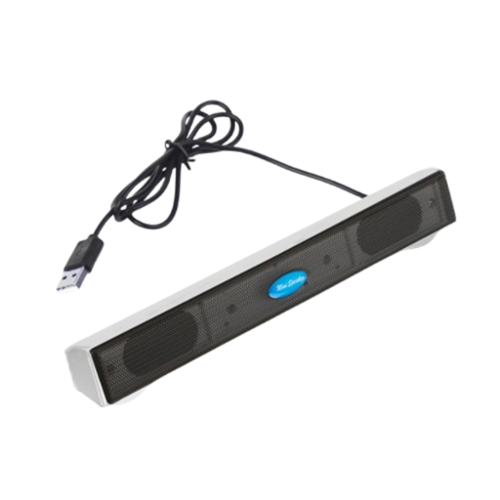 Home Collection - Wired 2.0 USB Stereo Soundbar for Desktop PC Laptop with Bass Boost - Black-Front_Standard 