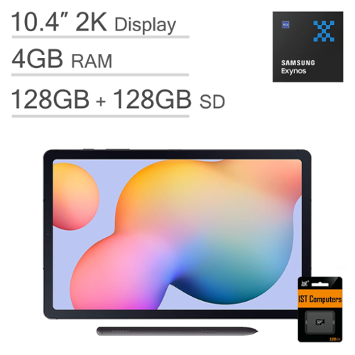 Samsung - Galaxy Tab S6 Lite - 10.4" 256GB（128+128GB SD Card） - Wi-Fi - with S-pen - Gray-Front_Standard 