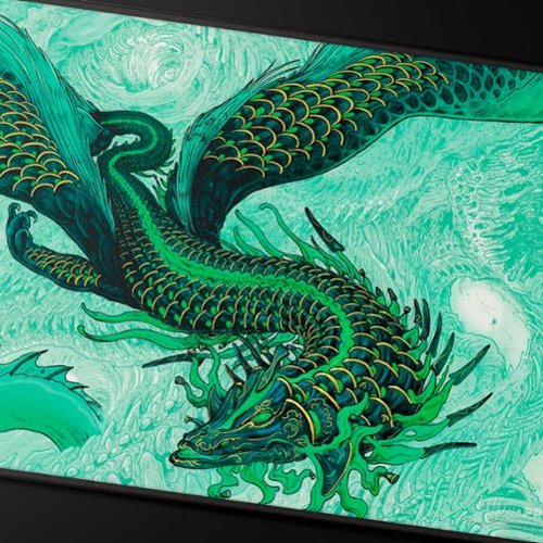 Ultra PRO Tarkir Dragonstorm Teval, Arbiter of Virtue Black Stitched Playmat for Magic: The Gathering WORLDWIDE DELIVERY