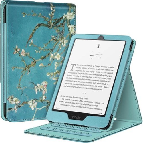 Kitcheniva - Flip Case for 7"/6.8" Kindle Paperwhite Vertical Stand Cover Blossom - Blue Blossom-Front_Standard 