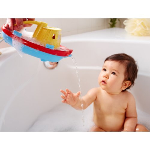 Green Toys My First Tugboat - Yellow, Bath Toy, Recycled Plastic, Infants 6mo+ GLOBAL SHIPPING