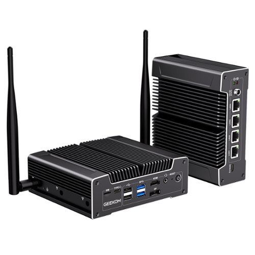 GEEKOM - iX12 FanlessMini PC, N95, 8GB DDR5 RAM& 256GB SSD - Dark Gray-Front_Standard 