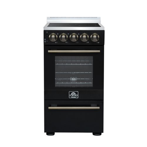 Forno Appliances - Pallerano 2.05 Cu. Ft. Freestanding Electric Range with Antique Brass Accessories - Black