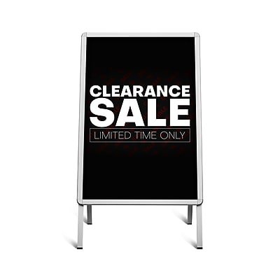 Staples - Staples® Blank Indoor/Outdoor Sidewalk Sign, 24" x 36" Aluminum Frame Board - White/Silver