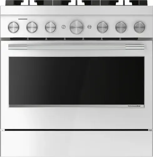 Front. KitchenAid - 5.1 Cu. Ft Commercial Gas Range with No Preheat Air Fry Mode and 6 Burner - Stainless Steel.