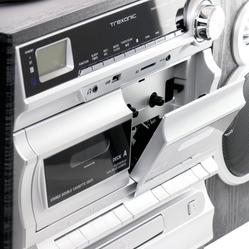 Trexonic 3 Speed Vinyl Turntable Stereo System CD Player, Double