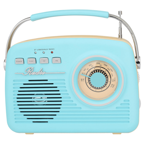 Supersonic - Multi-Function Bluetooth Retro Speaker with Rechargeable Battery - Blue-Front_Standard 