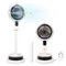Costway - Misting Pedestal Fan, Air Circulator with 90° Auto Oscillation, Floor Standing Fan - Beige White-Front_Standard