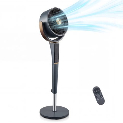 Sweet - Standing Fan for Bedroom,120° Oscillation, Quiet 20dB, 15 Speeds 5 Modes,Remote Control, LED Light - Gray-Front_Standard 