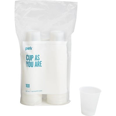 Perk - Plastic Cold Cup, 7 Oz., 100/Pack - Clear